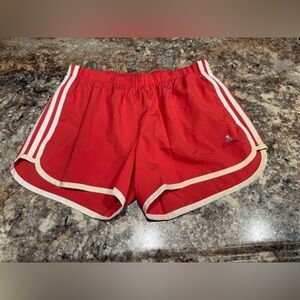 Adidas Red Athletic Shorts with Retro Design